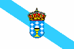 Bandeira de Galicia co escudo Bandeira de Galicia co escudo