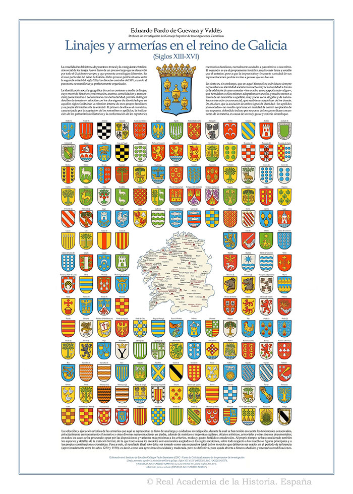 Lámina de Linajes y armerías en el reino de Galicia (Siglos XIII-XVI)